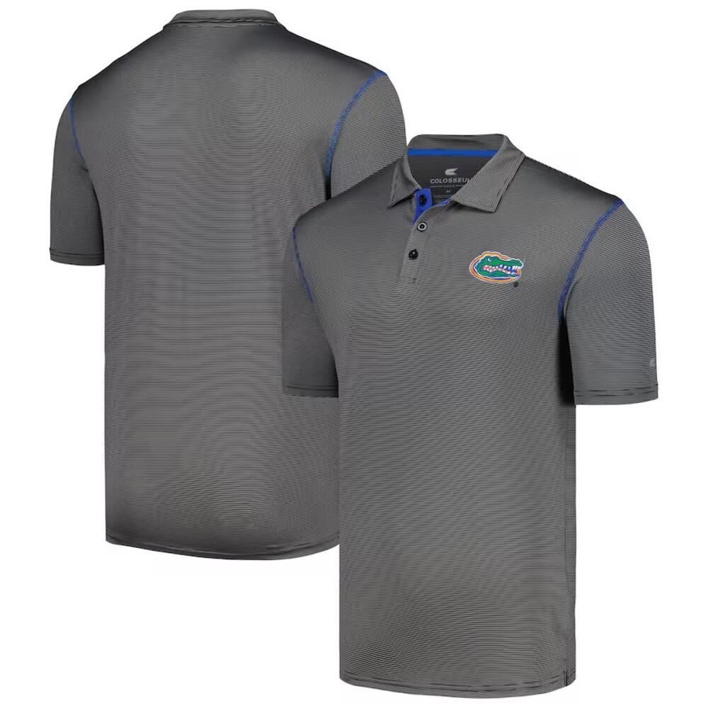 NWT!  Colosseum Black Gray Striped Florida Gators Cameron Polo - Size XL